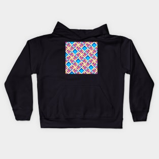 3d Geometric Pattern, Rhombic  Motif Kids Hoodie